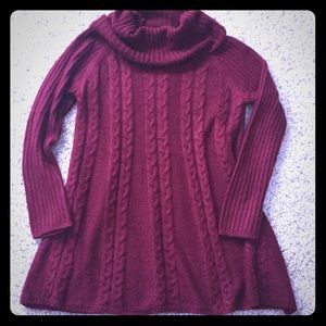 Burgundy sweater dress/tunic